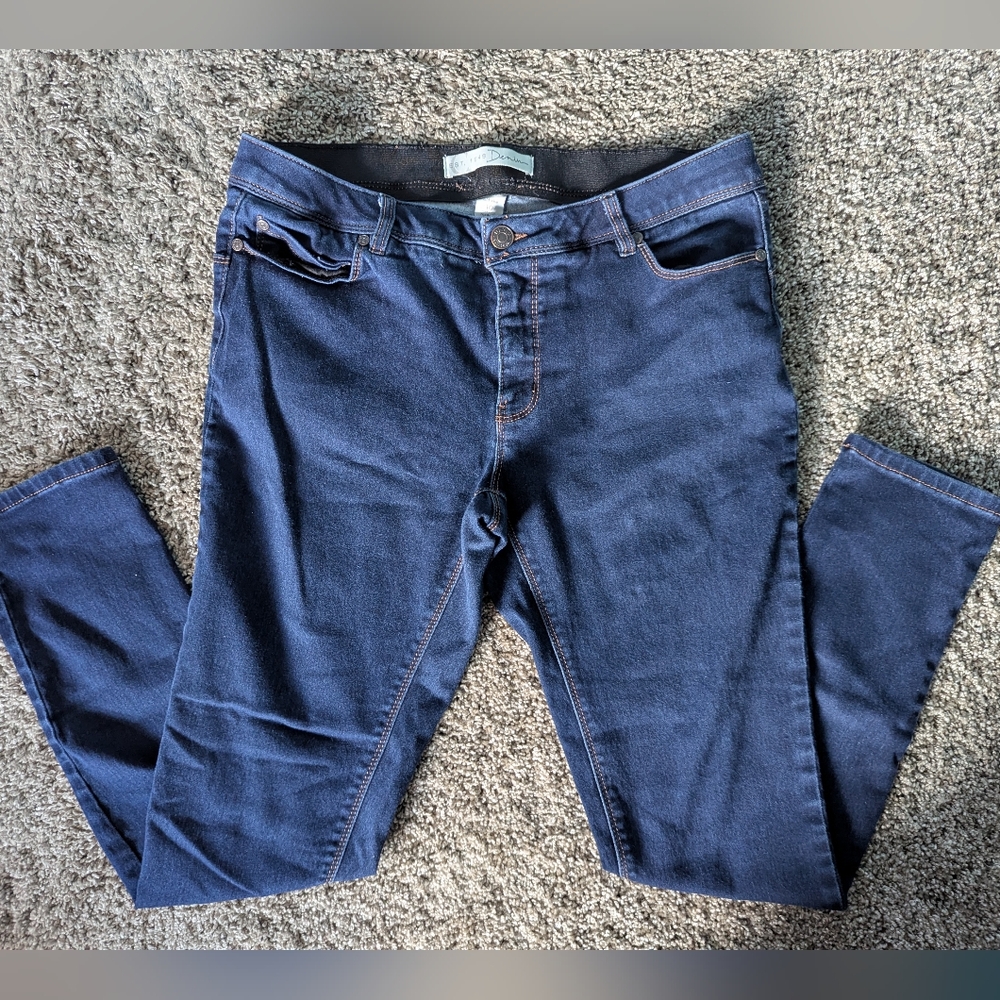 Dark Blue Denim Jeans Mid-Rise Size 10